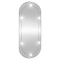 vidaXL Espejo de pared ovalado con luces LED vidrio 40x90 cm vidaXL Espejo de pared ovalado con luces LED vidrio 40x90 cm