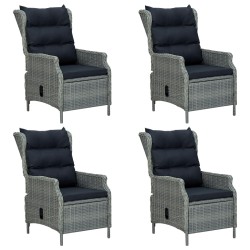 vidaXL Juego de comedor para jardín de 5 piezas gris claro