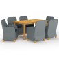 vidaXL Juego de comedor para jardín de 7 piezas gris claro vidaXL Juego de comedor para jardín de 7 piezas gris claro