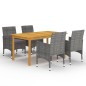 vidaXL Juego de comedor para jardín de 5 piezas gris vidaXL Juego de comedor para jardín de 5 piezas gris