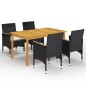 vidaXL Juego de comedor de jardín de 5 piezas negro vidaXL Juego de comedor de jardín de 5 piezas negro