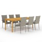 vidaXL Juego de comedor para jardín de 7 piezas gris vidaXL Juego de comedor para jardín de 7 piezas gris