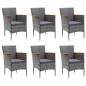 vidaXL Juego de comedor de jardín de 7 piezas gris vidaXL Juego de comedor de jardín de 7 piezas gris