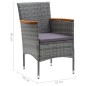 vidaXL Juego de comedor de jardín de 7 piezas gris vidaXL Juego de comedor de jardín de 7 piezas gris