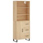 vidaXL Aparador alto madera contrachapada color roble 69,5x34x180 cm vidaXL Aparador alto madera contrachapada color roble 69,5x34x180 cm