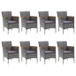 vidaXL Juego de comedor de jardín 9 piezas gris