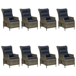 vidaXL Juego de comedor de jardín de 9 piezas marrón