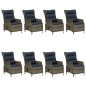vidaXL Juego de comedor de jardín de 9 piezas marrón vidaXL Juego de comedor de jardín de 9 piezas marrón