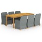 vidaXL Juego de comedor para jardín 9 piezas gris claro