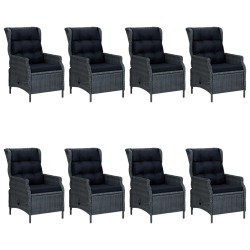 vidaXL Juego de comedor para jardín 9 piezas gris oscuro