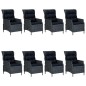 vidaXL Juego de comedor para jardín 9 piezas gris oscuro vidaXL Juego de comedor para jardín 9 piezas gris oscuro