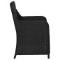 vidaXL Juego de comedor para jardín de 9 piezas negro