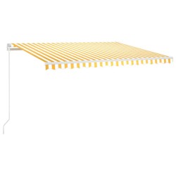 vidaXL Toldo retráctil manual con LED amarillo y blanco 400x300 cm