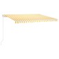 vidaXL Toldo retráctil manual con LED amarillo y blanco 400x300 cm vidaXL Toldo retráctil manual con LED amarillo y blanco 400x300 cm