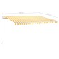 vidaXL Toldo retráctil manual con LED amarillo y blanco 400x300 cm vidaXL Toldo retráctil manual con LED amarillo y blanco 400x300 cm