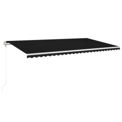 vidaXL Toldo automático LED sensor de viento gris antracita 600x350 cm