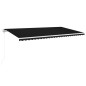 vidaXL Toldo automático LED sensor de viento gris antracita 600x350 cm vidaXL Toldo automático LED sensor de viento gris antracita 600x350 cm
