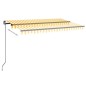 vidaXL Toldo retráctil manual amarillo y blanco 450x300 cm vidaXL Toldo retráctil manual amarillo y blanco 450x300 cm