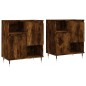 vidaXL Aparadores 2 piezas madera contrachapada roble ahumado vidaXL Aparadores 2 piezas madera contrachapada roble ahumado