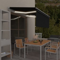 vidaXL Toldo automático persiana, LED y sensor viento antracita 3x2,5m  