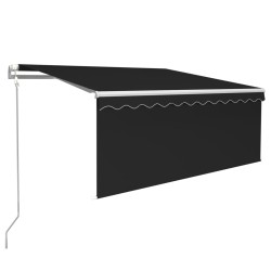 vidaXL Toldo automático persiana, LED y sensor viento antracita 3x2,5m  