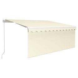 vidaXL Toldo retráctil manual con persiana color crema 3x2,5 m