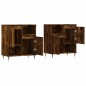 vidaXL Aparadores 2 piezas madera contrachapada roble ahumado vidaXL Aparadores 2 piezas madera contrachapada roble ahumado