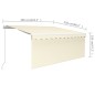vidaXL Toldo retráctil manual con persiana color crema 3x2,5 m vidaXL Toldo retráctil manual con persiana color crema 3x2,5 m