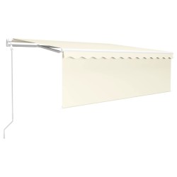 vidaXL Toldo automático con persiana LED sensor de viento crema 4x3 m 