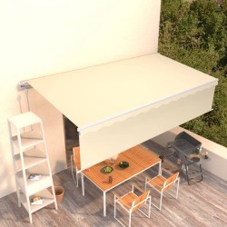 vidaXL Toldo automático retráctil con persiana 6x3 m crema