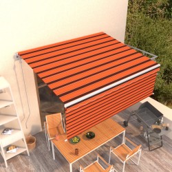 vidaXL Toldo automático retráctil con persiana 4x3 m naranja y marrón 