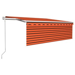 vidaXL Toldo automático retráctil con persiana 4x3 m naranja y marrón 