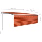 vidaXL Toldo automático retráctil con persiana 4x3 m naranja y marrón vidaXL Toldo automático retráctil con persiana 4x3 m naranja y marrón