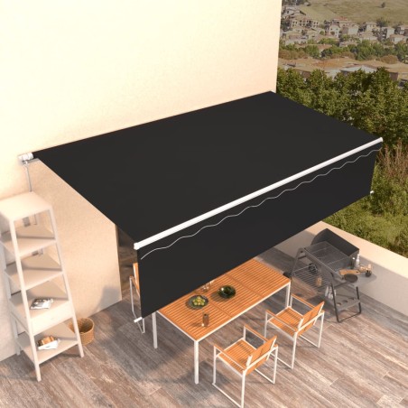 vidaXL Toldo retráctil manual con persiana antracita 6x3 m