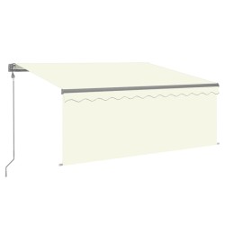 vidaXL Toldo automático con persiana LED sensor de viento crema 3x2,5m  