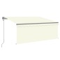 vidaXL Toldo automático con persiana LED sensor de viento crema 3x2,5m vidaXL Toldo automático con persiana LED sensor de viento crema 3x2,5m
