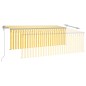 vidaXL Toldo automático retráctil con persiana amarillo blanco 4x3 m vidaXL Toldo automático retráctil con persiana amarillo blanco 4x3 m