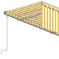 vidaXL Toldo automático retráctil con persiana amarillo blanco 4x3 m vidaXL Toldo automático retráctil con persiana amarillo blanco 4x3 m