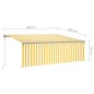vidaXL Toldo automático retráctil con persiana amarillo blanco 4x3 m vidaXL Toldo automático retráctil con persiana amarillo blanco 4x3 m