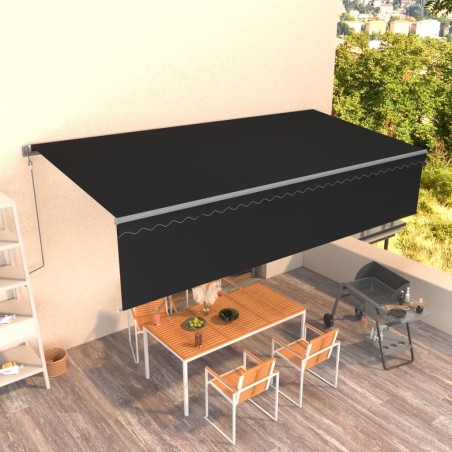 vidaXL Toldo automático retráctil con persiana 6x3 m antracita