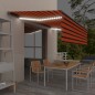 vidaXL Toldo automático persiana LED sensor viento naranja marrón 5x3m vidaXL Toldo automático persiana LED sensor viento naranja marrón 5x3m