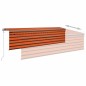 vidaXL Toldo automático persiana LED sensor viento naranja marrón 5x3m vidaXL Toldo automático persiana LED sensor viento naranja marrón 5x3m
