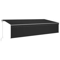vidaXL Toldo automático persiana LED sensor viento gris antracita 6x3m