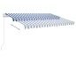 vidaXL Toldo de pie retráctil manual azul y blanco 300x250 cm vidaXL Toldo de pie retráctil manual azul y blanco 300x250 cm