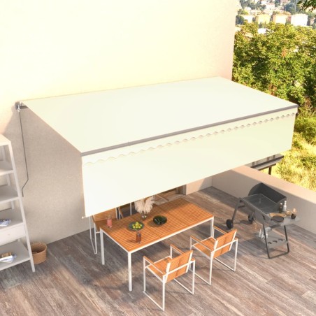 vidaXL Toldo retráctil manual con persiana crema 6x3 m