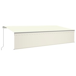 vidaXL Toldo retráctil manual con persiana y luz LED crema 6x3 m