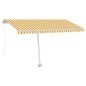 vidaXL Toldo de pie retráctil manual amarillo y blanco 450x300 cm vidaXL Toldo de pie retráctil manual amarillo y blanco 450x300 cm