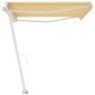 vidaXL Toldo de pie retráctil manual amarillo y blanco 450x300 cm vidaXL Toldo de pie retráctil manual amarillo y blanco 450x300 cm