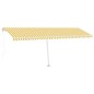 vidaXL Toldo de pie retráctil manual amarillo y blanco 600x300 cm