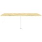 vidaXL Toldo de pie retráctil manual amarillo y blanco 600x300 cm